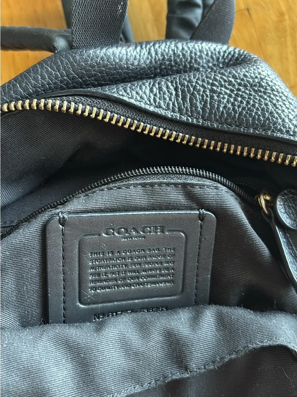 COACH Pebbled Leather Mini Backpack in Black